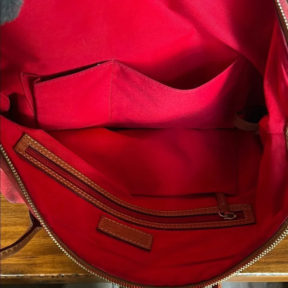 Dooney & Bourke Red Tote with Leather Handles material is suede